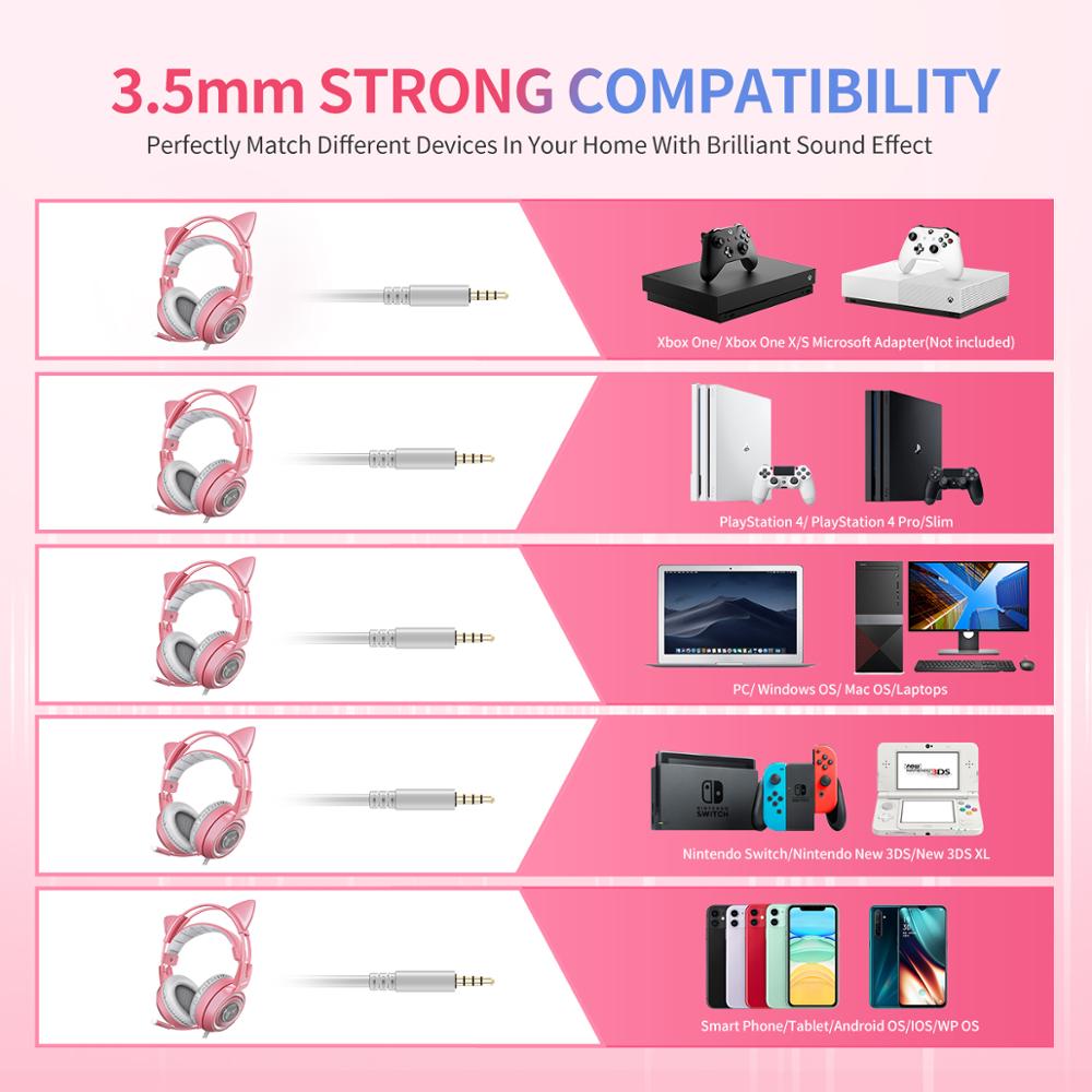 G951s Girl Cat Ear Gaming Headphone 3.5mm