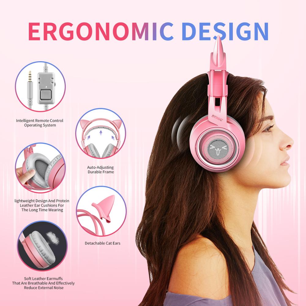 G951s Girl Cat Ear Gaming Headphone 3.5mm
