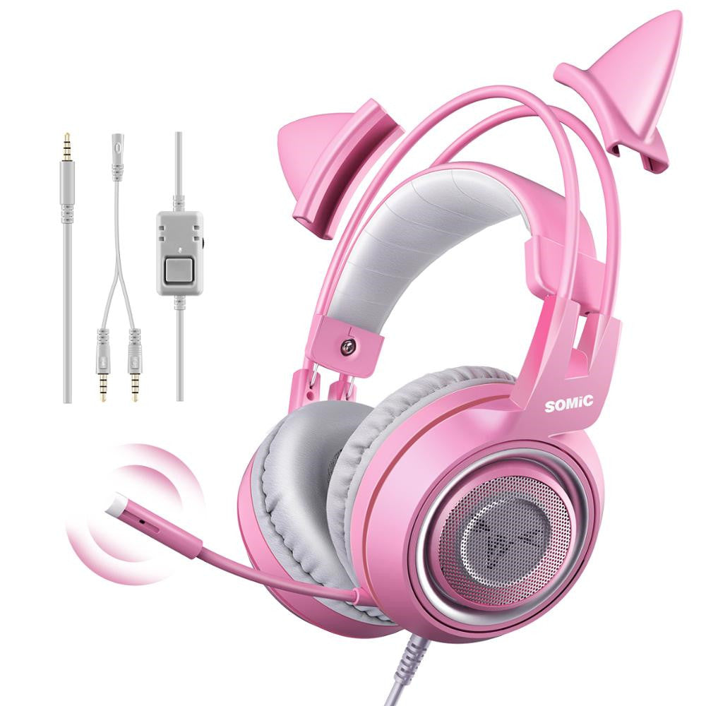 G951s Girl Cat Ear Gaming Headphone 3.5mm
